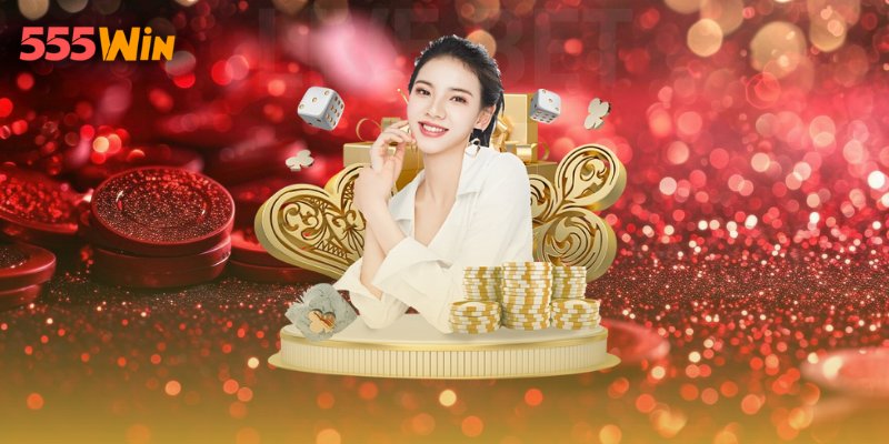 Sảnh casino 555WIN với dealer xinh đẹp chuyên nghiệp